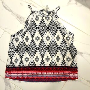 Women’s Mudd‎ Sleeveless white and Pink Boho Top Size L